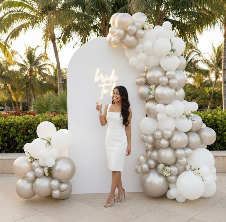 South Florida weddings, and bridal shower balloons and event decor. Organic balloon garlands in Tradition/Port St. Lucie.