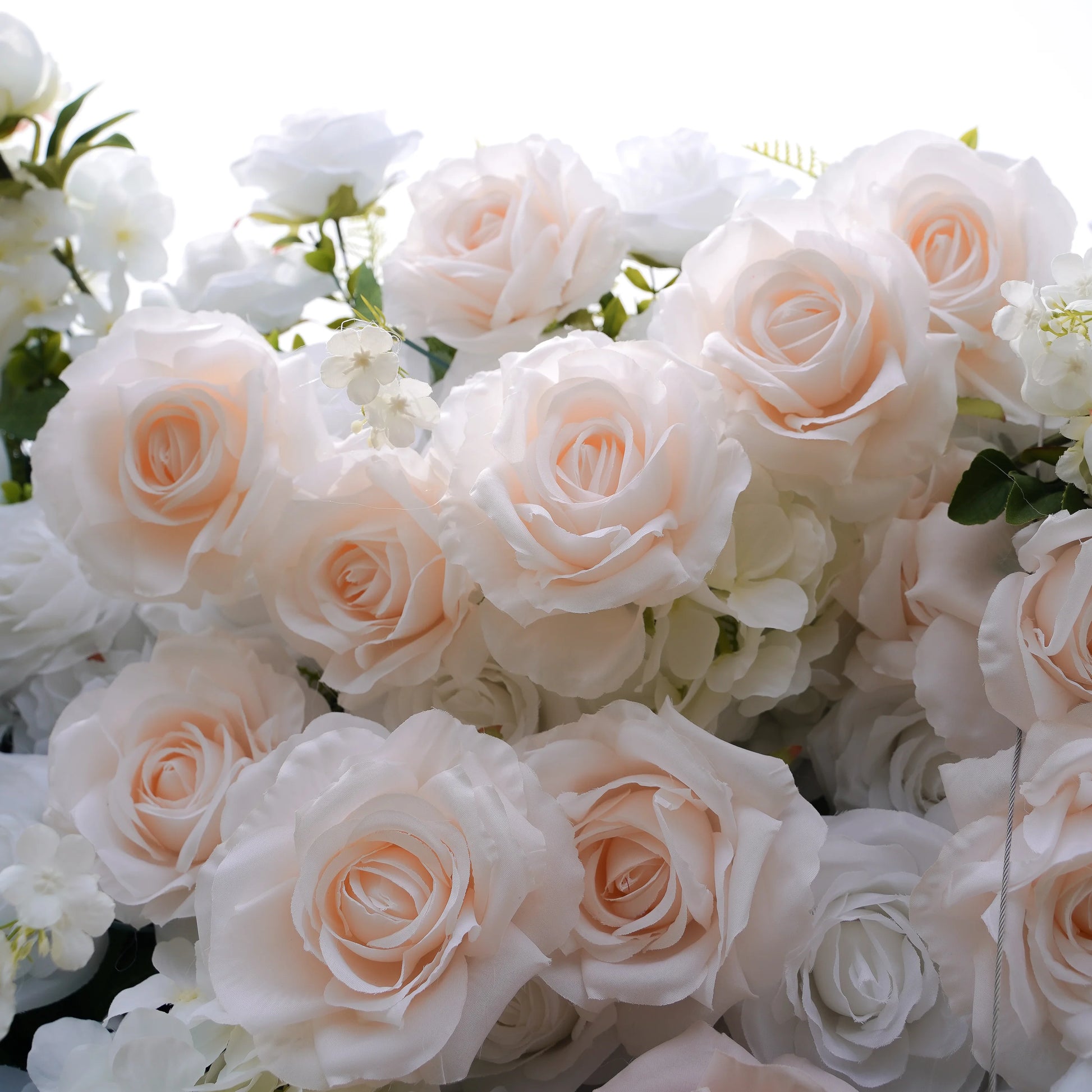 Roselle flower wall rental in jupiter farms, florida for a luxury wedding, upclose photo