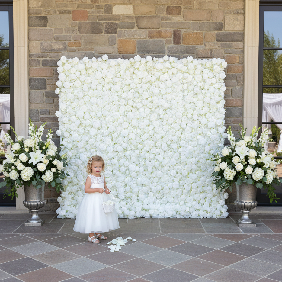 The Pearl Flower Wall Rental bridal events and weddings. 