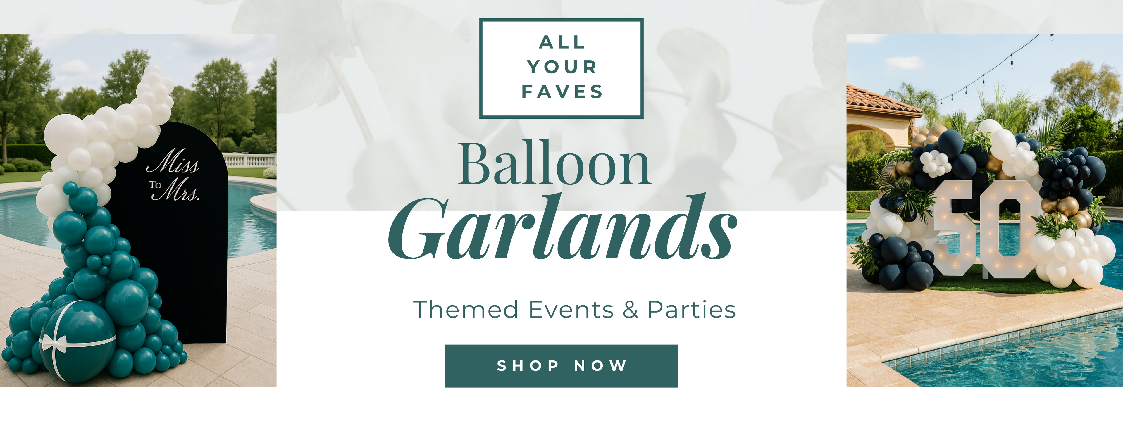 Pearl & Palm Design Studio - Custom balloon garland and themed event decor for outdoor pool parties and birthdays in Port St. Lucie and Vero Beach